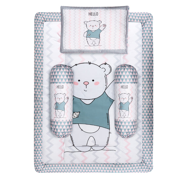 Toynix Baby Sleeping Soft Cotton Godadi with Pillow & 2 Bolsters. Soft Cotton Newborn Bedding Mattress for (0–12 Months) baby