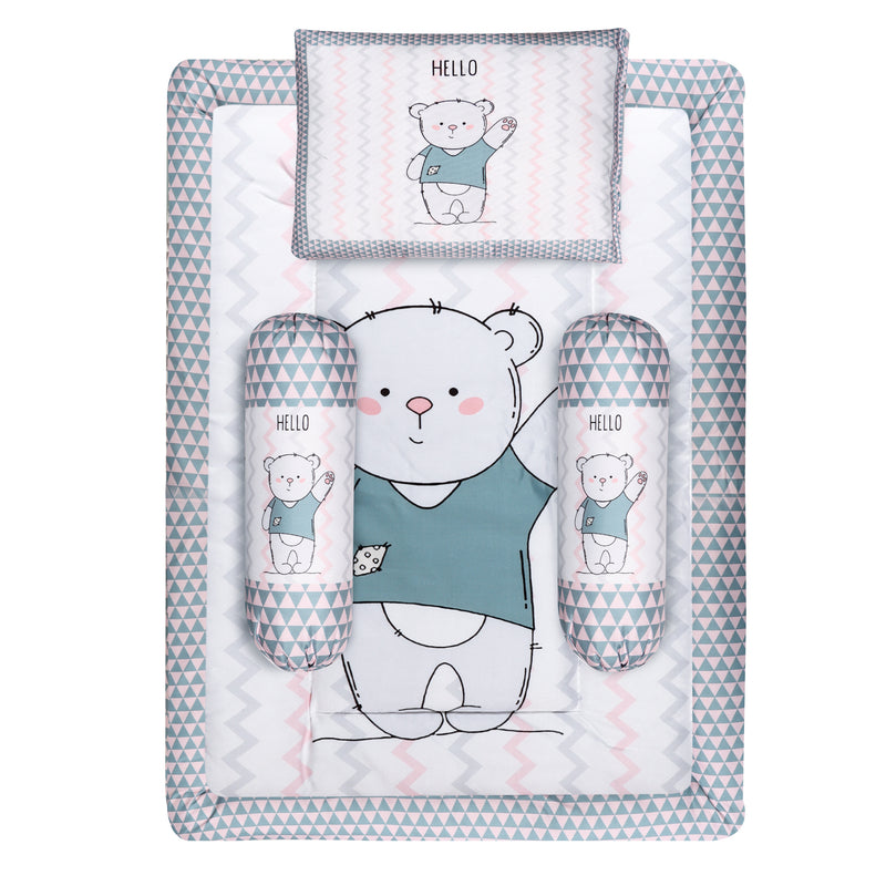 Toynix Baby Sleeping Soft Cotton Godadi with Pillow & 2 Bolsters. Soft Cotton Newborn Bedding Mattress for (0–12 Months) baby