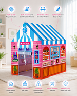 Kiddlix Sweet Cakes Bakery Shop Kids Play Tent House, Foldable Indoor Playhouse with Premium Polyester Fabric & Fiberglass Frame, Portable Pretend Play Tent for Boys & Girls (3–10 Years)
