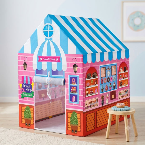 Toynix Sweet Cakes Bakery Shop Kids Play Tent House, Foldable Indoor Playhouse with Premium Polyester Fabric & Fiberglass Frame, Portable Pretend Play Tent for Boys & Girls (3–10 Years)