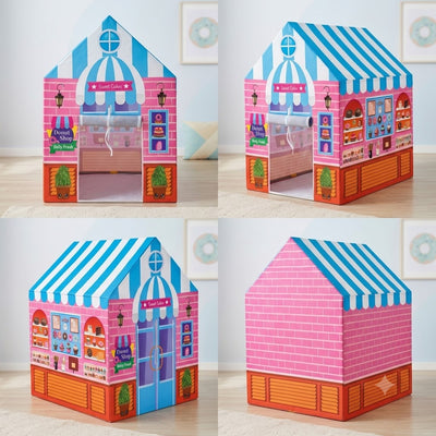 Kiddlix Sweet Cakes Bakery Shop Kids Play Tent House, Foldable Indoor Playhouse with Premium Polyester Fabric & Fiberglass Frame, Portable Pretend Play Tent for Boys & Girls (3–10 Years)