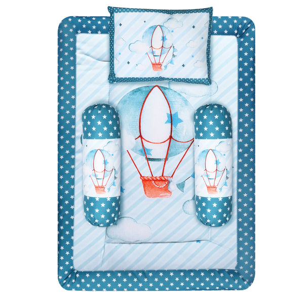 Toynix Baby Sleeping Soft Cotton Godadi with Pillow & 2 Bolsters, Soft Cotton Newborn Bedding Mattress for (0–12 Months) Baby