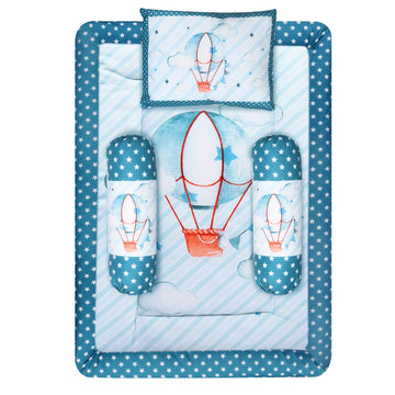 Toynix Baby Sleeping Soft Cotton Godadi with Pillow & 2 Bolsters, Soft Cotton Newborn Bedding Mattress for (0–12 Months) Baby