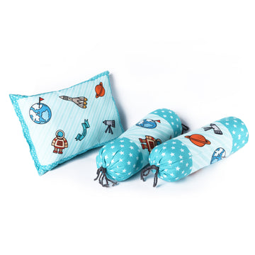 Toynix Baby Sleeping Soft Cotton Godadi with Pillow & 2 Bolsters, Soft Cotton Newborn Bedding Mattress for (0–12 Months) Baby