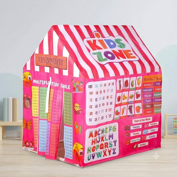 Toynix Kids Learning Play Tent House, Foldable Educational Indoor Playhouse with Premium Polyester Fabric & Fiberglass Frame, Portable Learning Tent for Boys & Girls (3–10 Years)