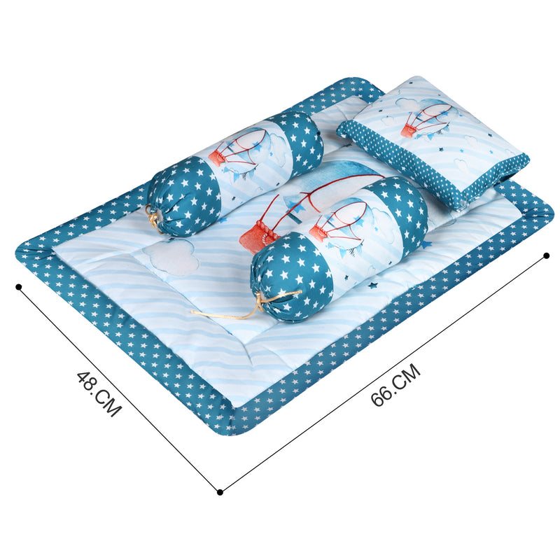 Toynix Baby Sleeping Soft Cotton Godadi with Pillow & 2 Bolsters, Soft Cotton Newborn Bedding Mattress for (0–12 Months) Baby