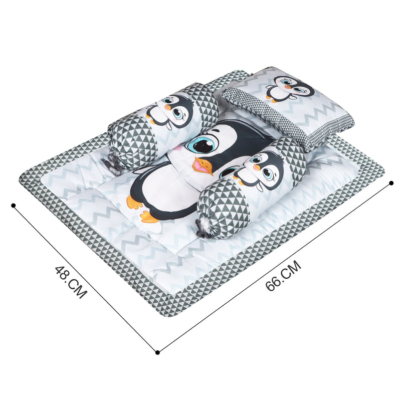 Toynix Baby Sleeping Soft Cotton Godadi with Pillow & 2 Bolsters, Soft Cotton Newborn Bedding Mattress for (0–12 Months) Baby