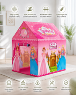 Kiddlix Little Princess Kids Play Tent House, Foldable Indoor Playhouse with Premium Polyester Fabric & Fiberglass Frame for Girls (3–10 Years)