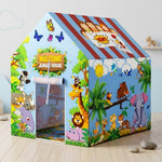 Kiddlix Jungle Adventure Kids Play Tent House, Foldable Indoor Playhouse with Premium Polyester Fabric & Fiberglass Frame for Boys & Girls (3–10 Years)