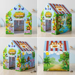 Kiddlix Jungle Adventure Kids Play Tent House, Foldable Indoor Playhouse with Premium Polyester Fabric & Fiberglass Frame for Boys & Girls (3–10 Years)