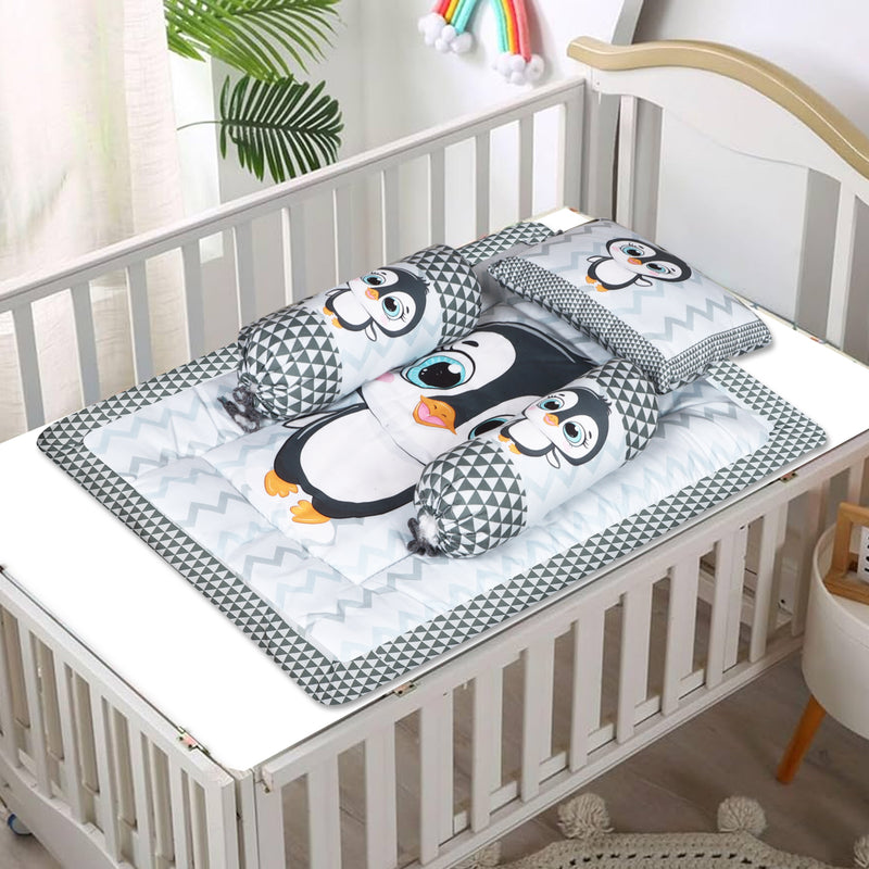 Toynix Baby Sleeping Soft Cotton Godadi with Pillow & 2 Bolsters, Soft Cotton Newborn Bedding Mattress for (0–12 Months) Baby