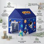 Kiddlix Space Adventure Kids Play Tent House, Foldable Indoor Playhouse with Premium Polyester Fabric & Fiberglass Frame for Boys & Girls (3–10 Years)
