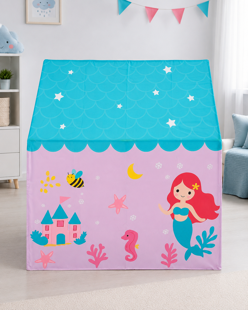 Kiddlix Mermaid Kingdom Kids Play Tent House with Foldable Indoor Playhouse, Polyester Fabric Play Tent for Boys & Girls Age 3–10 Years