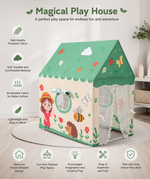 Kiddlix Garden Adventure Kids Play Tent House with Mesh Curtains & Nature Theme Indoor Outdoor Playhouse for Boys & Girls Age 3-10 Years
