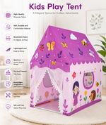 Kiddlix Butterfly Garden Kids Play Tent House with Mesh Curtain Door, Foldable Indoor Outdoor Playhouse for Boys & Girls Age 3–10 Years