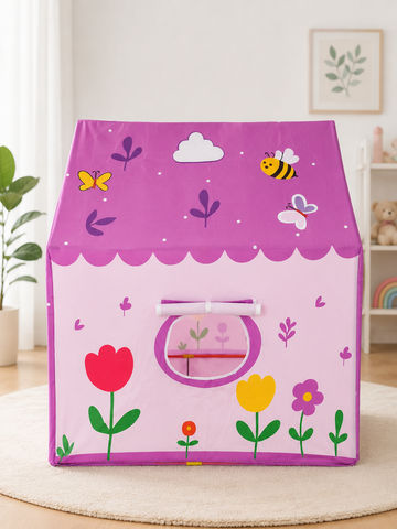 Kiddlix Butterfly Garden Kids Play Tent House with Mesh Curtain Door, Foldable Indoor Outdoor Playhouse for Boys & Girls Age 3–10 Years