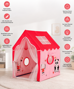 Kiddlix Cute Bunny & Panda Kids Play Tent House with Mesh Curtain Door, Foldable Indoor Outdoor Playhouse for Boys & Girls Age 3–10 Years