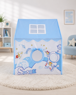 Kiddlix Space Adventure Kids Play Tent House with Mesh Curtain Door, Astronaut Theme Indoor Outdoor Playhouse for Boys & Girls Age 3–10 Years