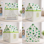 Kiddlix Jungle Safari Kids Play Tent House with Mesh Curtain Door, Animal Theme Indoor Outdoor Playhouse for Boys & Girls Age 3–10 Years
