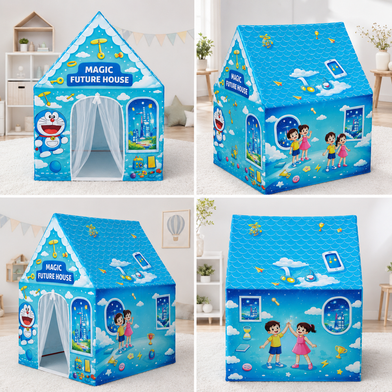 Kiddlix Magic Future House Extra Large Kids Play Tent House for 2 Children, Foldable Indoor Playhouse with Premium Polyester Fabric & Fiberglass Frame (3–10 Years)