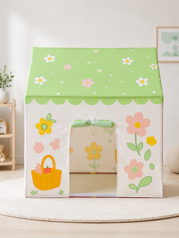 Kiddlix Kids Play Tent House Green Flower Garden Cottage Indoor & Outdoor Playhouse for Boys & Girls Age 3-10 Years