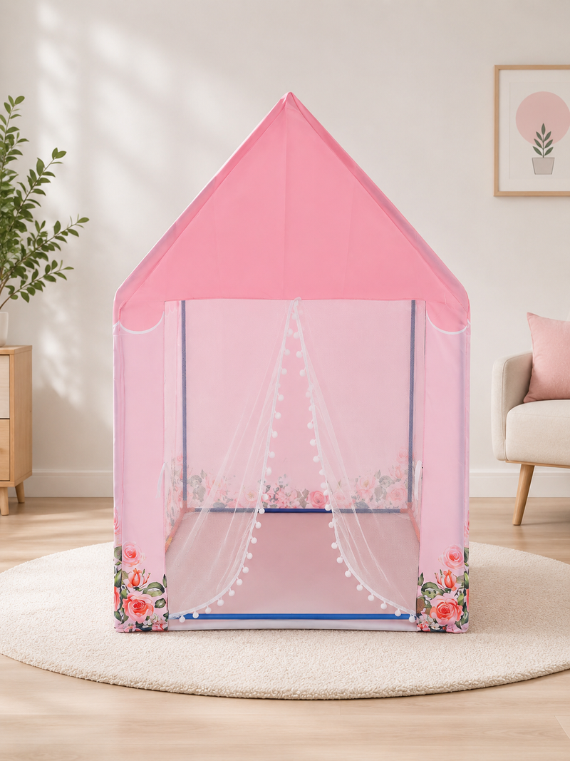 Kiddlix Kids Play Tent House. Playhouse for Boys & Girls Age 3-10 Years. Floral Princess Indoor & Outdoor Foldable Portable Play Tent