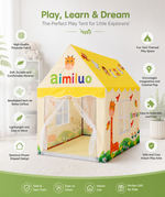 Kiddlix Kids Play Tent House. Playhouse for Boys & Girls Age 3-8 Years. Giraffe Adventure Indoor & Outdoor Foldable Portable Play Tent