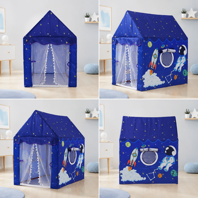 Kiddlix Kids Play Tent House. Playhouse for Boys & Girls Age 3-8 Years. Space Adventure Indoor & Outdoor Foldable Portable Play Tent