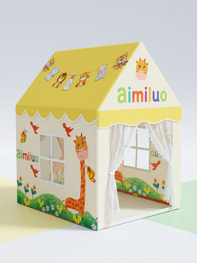 Kiddlix Kids Play Tent House. Playhouse for Boys & Girls Age 3-8 Years. Giraffe Adventure Indoor & Outdoor Foldable Portable Play Tent