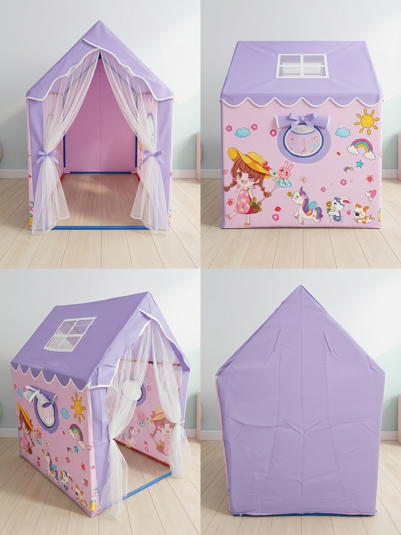 Kiddlix Kids Play Tent House. Playhouse for Boys & Girls Age 3-8 Years. Unicorn Wonderland Indoor & Outdoor Foldable Portable Play Tent