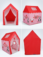 Kiddlix Cute Bunny & Panda Kids Play Tent House with Mesh Curtain Door, Foldable Indoor Outdoor Playhouse for Boys & Girls Age 3–10 Years