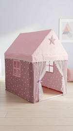 Kiddlix Kids Play Tent House. Pink Fairy Castle Theme Indoor & Outdoor Playhouse for Boys & Girls Age 3-8 Years. Foldable & Portable Play Tent