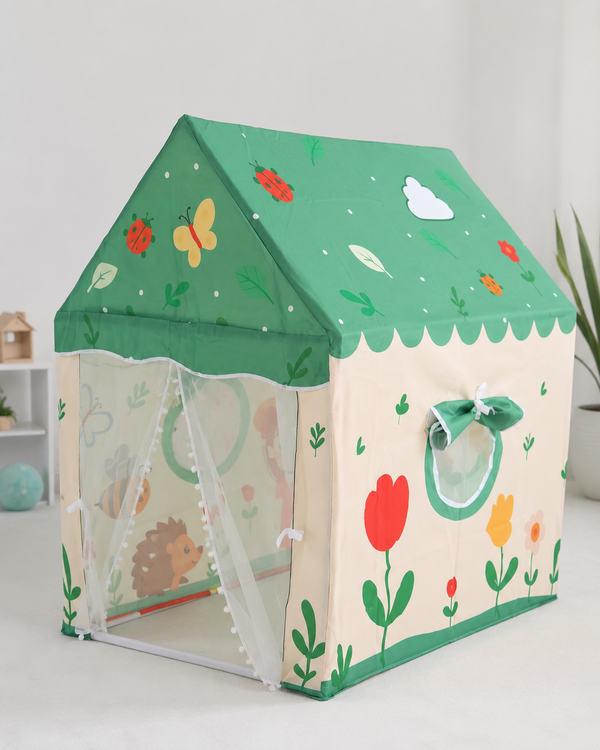 Toynix Garden Adventure Kids Play Tent House with Mesh Curtains & Nature Theme Indoor Outdoor Playhouse for Boys & Girls Age 3-10 Years