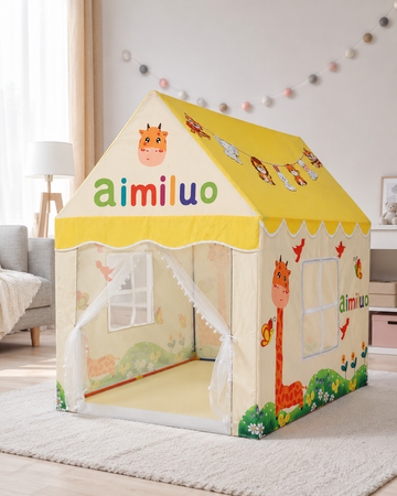 Kiddlix Kids Play Tent House. Playhouse for Boys & Girls Age 3-8 Years. Giraffe Adventure Indoor & Outdoor Foldable Portable Play Tent