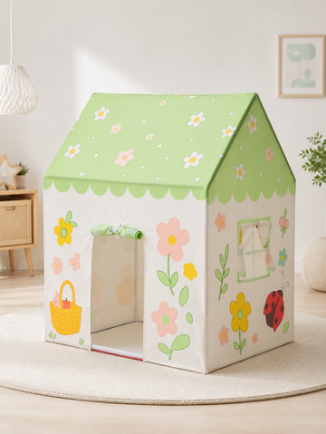 Kiddlix Kids Play Tent House Green Flower Garden Cottage Indoor & Outdoor Playhouse for Boys & Girls Age 3-10 Years