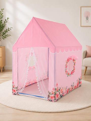 Kiddlix Kids Play Tent House. Playhouse for Boys & Girls Age 3-10 Years. Floral Princess Indoor & Outdoor Foldable Portable Play Tent