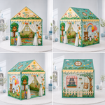 Kiddlix Happy Little World Extra Large Kids Play Tent House for 2 Children, Foldable Indoor Playhouse with Premium Polyester Fabric & Fiberglass Frame (3–10 Years)