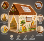 Kiddlix Safari Theme Kids Play Tent House, Foldable Indoor Playhouse with Premium Polyester Fabric & Fiberglass Frame, Mesh Curtain Door, Portable Pretend Play Tent for Boys & Girls (3–10 Years)