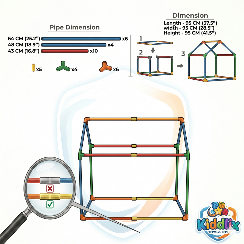 Kiddlix Alien Theme Kids Play Tent House with Mesh Door, Foldable Indoor Playhouse, Polyester Fabric Tent for Boys & Girls (3–10 Years)